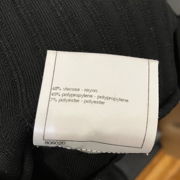 Authentic CHANEL High Waisted Womens Skirt Size 38 Black Diagonal Pattern Italy - Picture 8 of 9